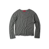 LIGHTWEIGHT LINEN POCKET LONG SLEEVE/ GREY
