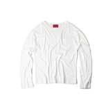 LIGHTWEIGHT LINEN POCKET LONG SLEEVE/ WHITE