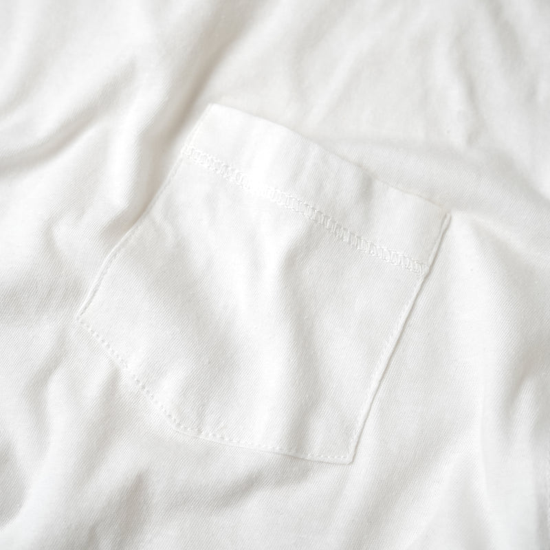 LIGHTWEIGHT LINEN POCKET LONG SLEEVE/ WHITE