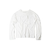 LIGHTWEIGHT LINEN POCKET LONG SLEEVE/ WHITE