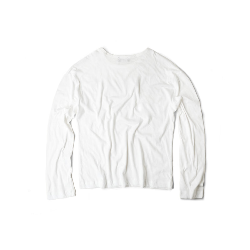 LIGHTWEIGHT LINEN POCKET LONG SLEEVE/ WHITE