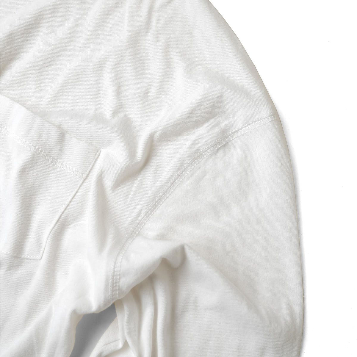 LIGHTWEIGHT LINEN POCKET LONG SLEEVE/ WHITE
