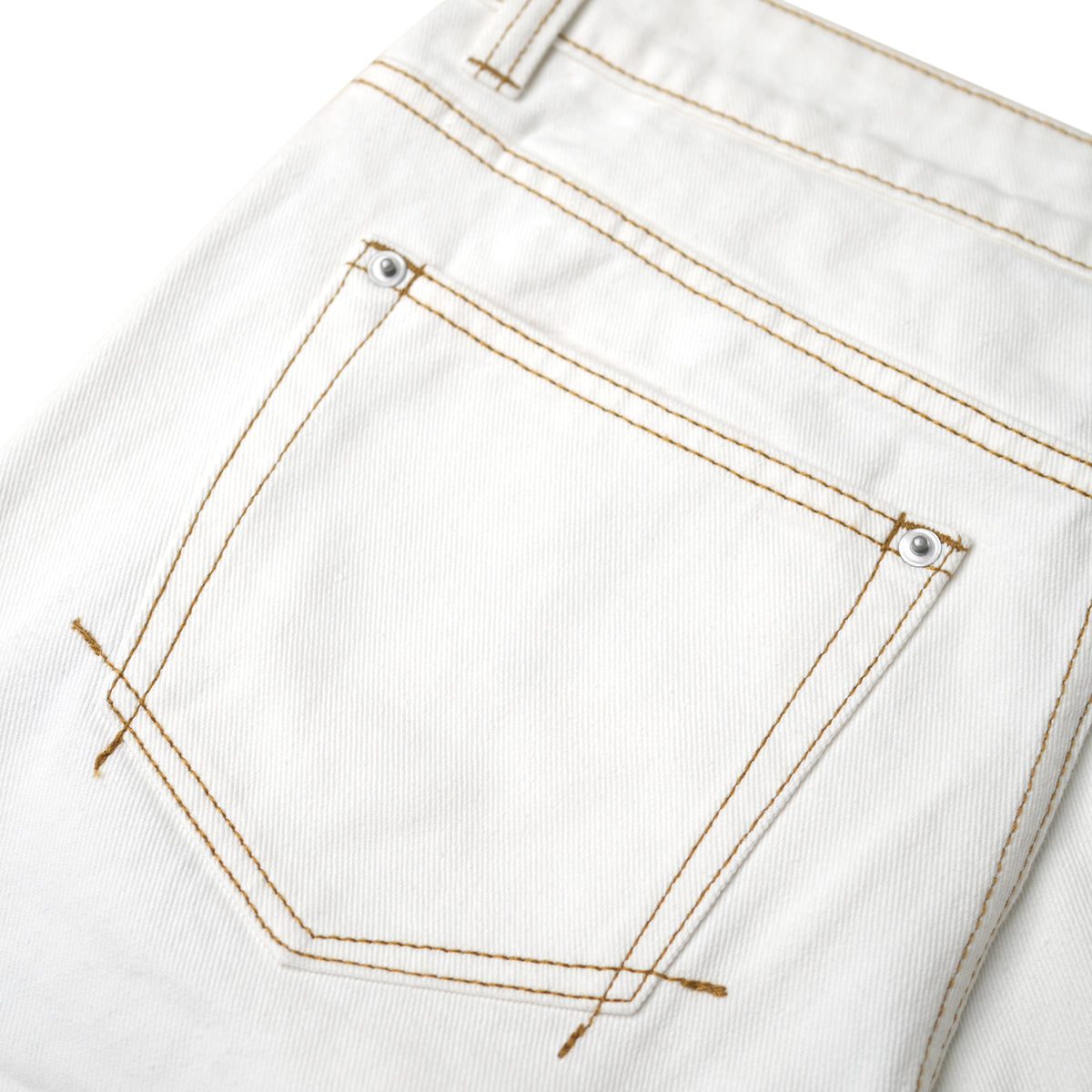 BUTTON FLY BOOTCUT JEANS/ WHITE