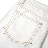 BUTTON FLY BOOTCUT JEANS/ WHITE