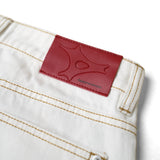 BUTTON FLY BOOTCUT JEANS/ WHITE
