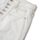 BUTTON FLY BOOTCUT JEANS/ WHITE