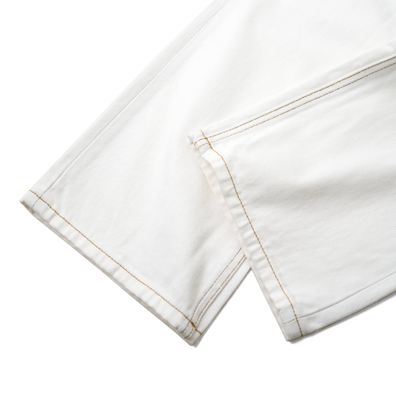 BUTTON FLY BOOTCUT JEANS/ WHITE