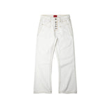 BUTTON FLY BOOTCUT JEANS/ WHITE