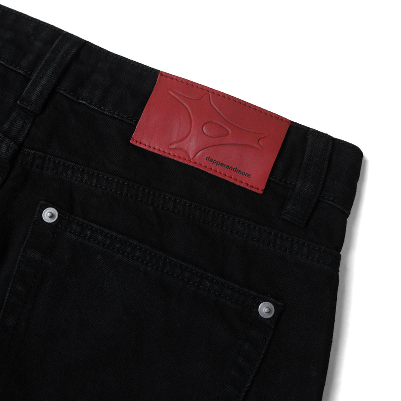 BUTTON FLY BOOTCUT JEANS/ BLACK