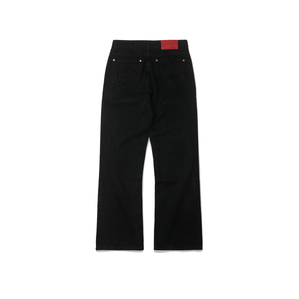 BUTTON FLY BOOTCUT JEANS/ BLACK