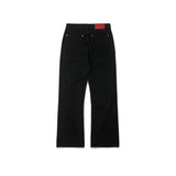 BUTTON FLY BOOTCUT JEANS/ BLACK