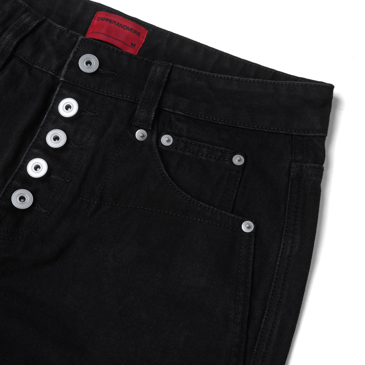 BUTTON FLY BOOTCUT JEANS/ BLACK