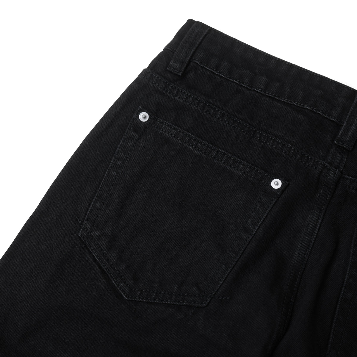 BUTTON FLY BOOTCUT JEANS/ BLACK