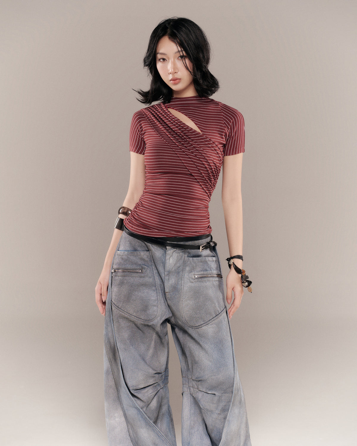 MONTY TOP (RED STRIPES)