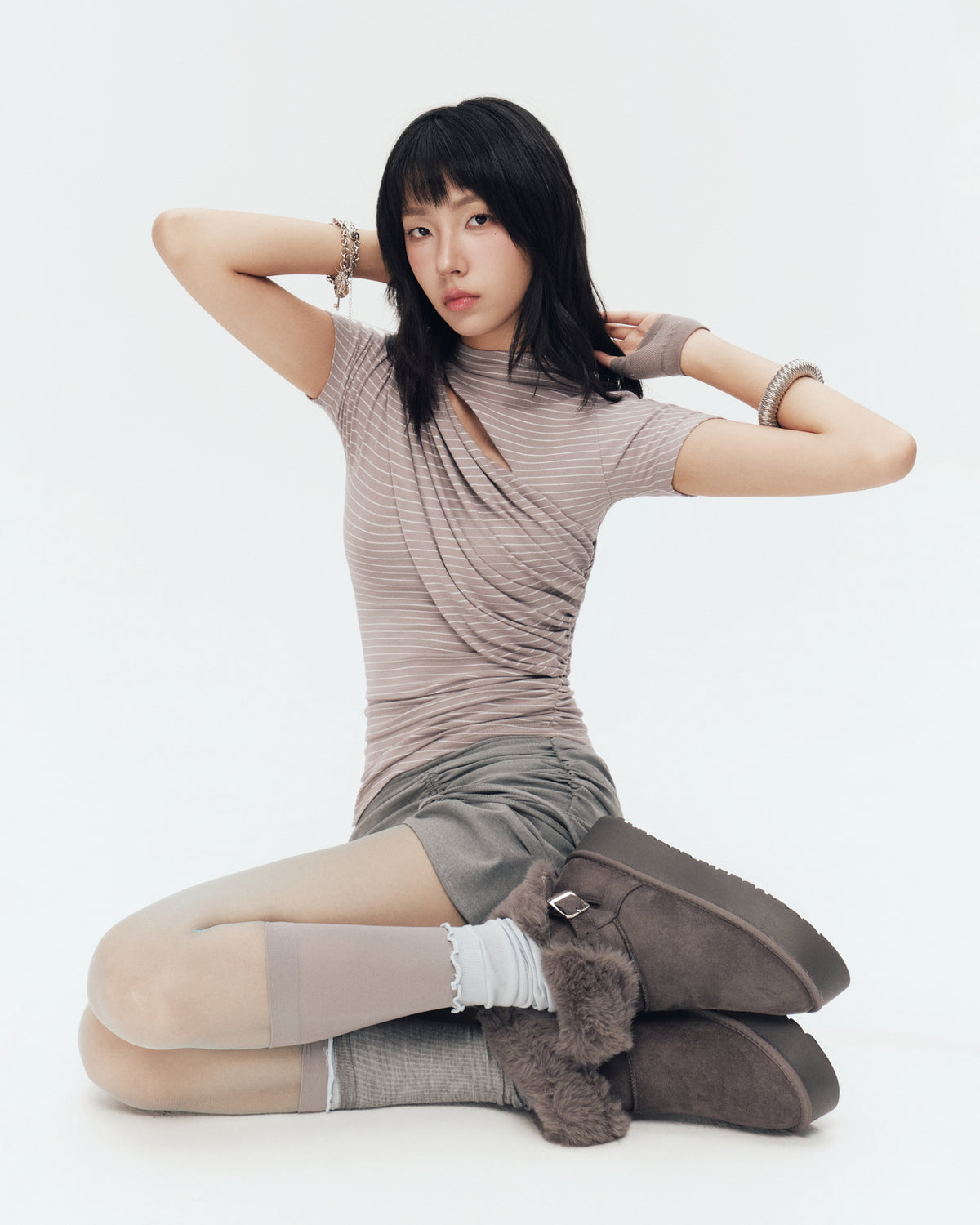 MONTY TOP (GREY STRIPES)