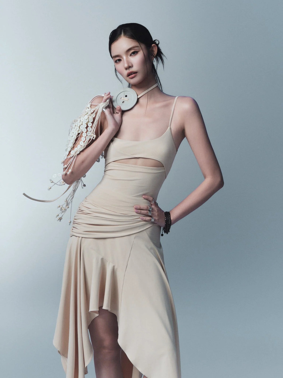 SABLON FLARED SKIRT (BEIGE)