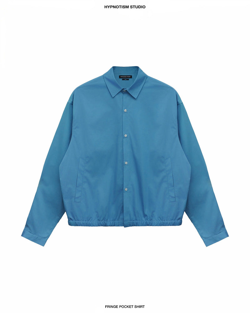 MULTED BLUE FRINGE POCKET SHIRT