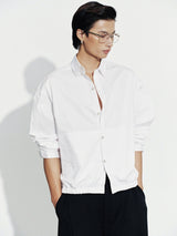 WHITE FRINGE POCKET SHIRT