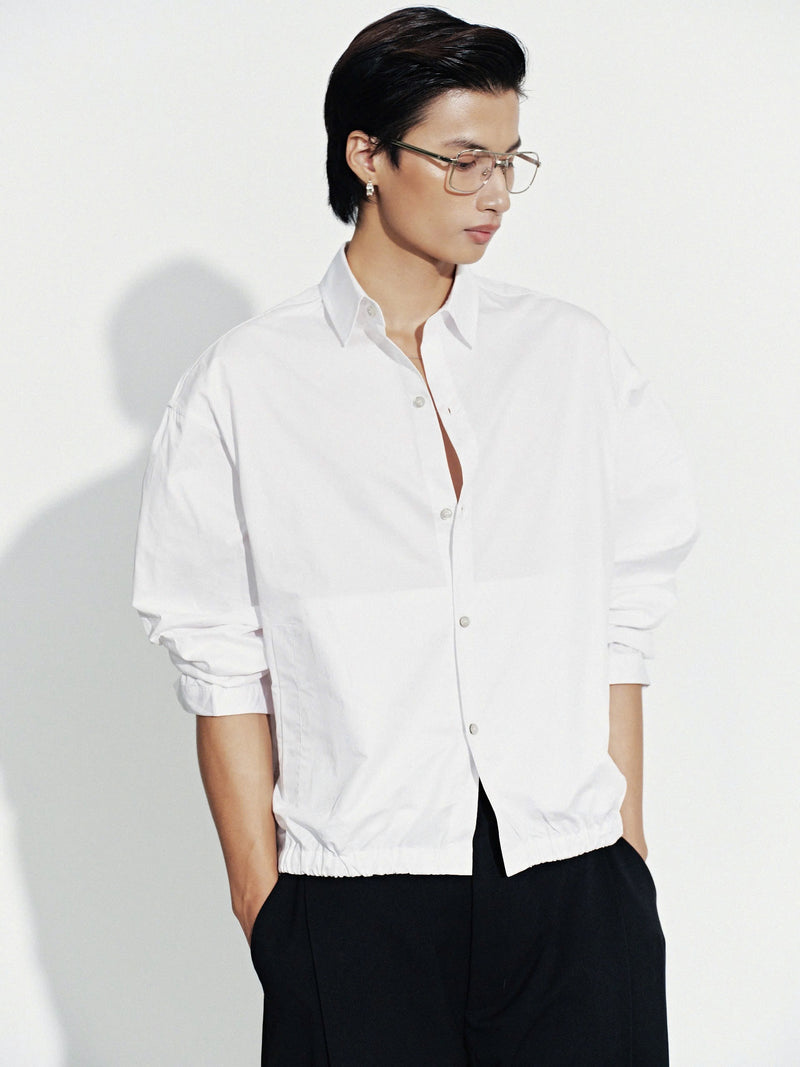 WHITE FRINGE POCKET SHIRT