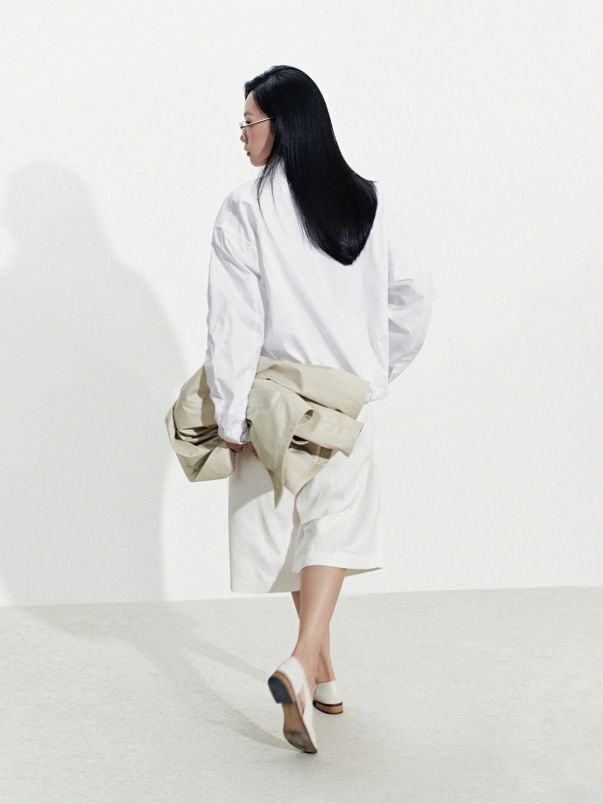 WHITE FRINGE POCKET SHIRT