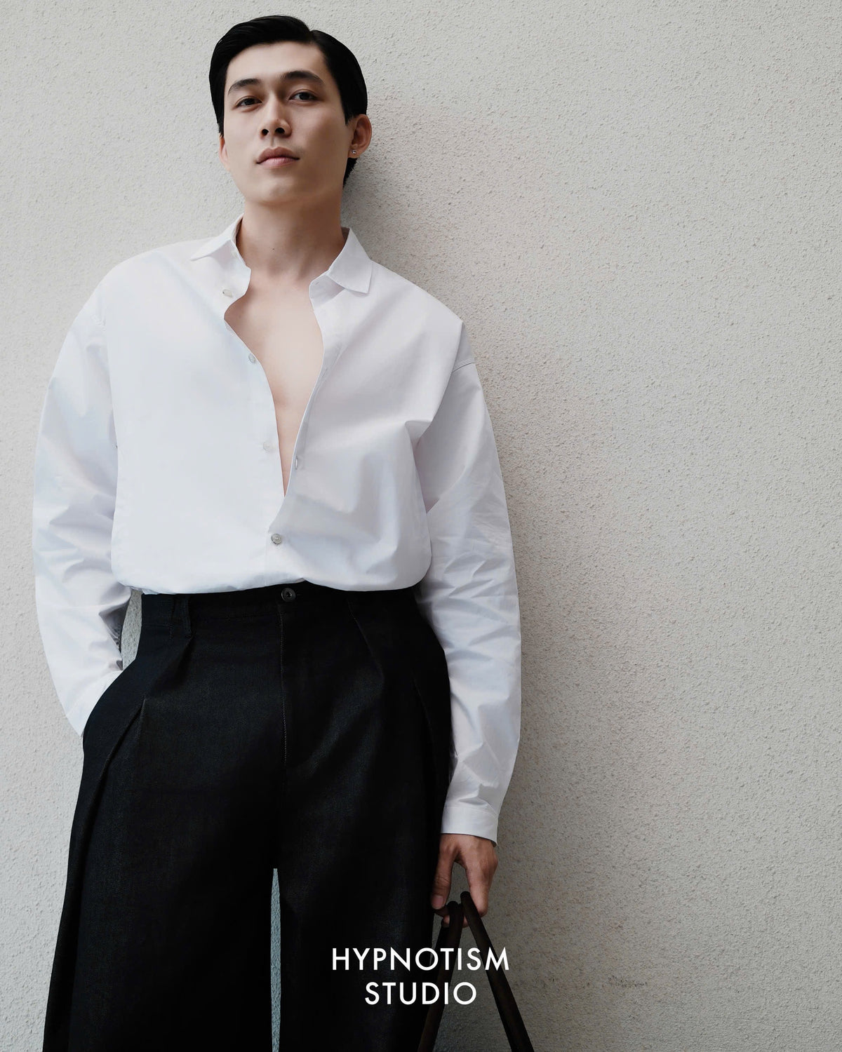 WHITE FRINGE POCKET SHIRT