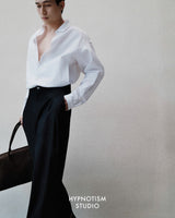 WHITE FRINGE POCKET SHIRT