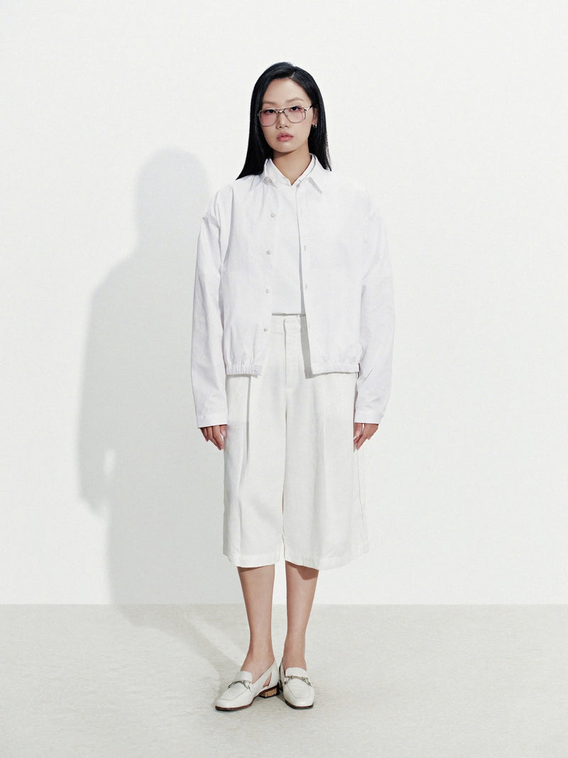 WHITE FRINGE POCKET SHIRT