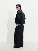 BLACK FRINGE POCKET SHIRT
