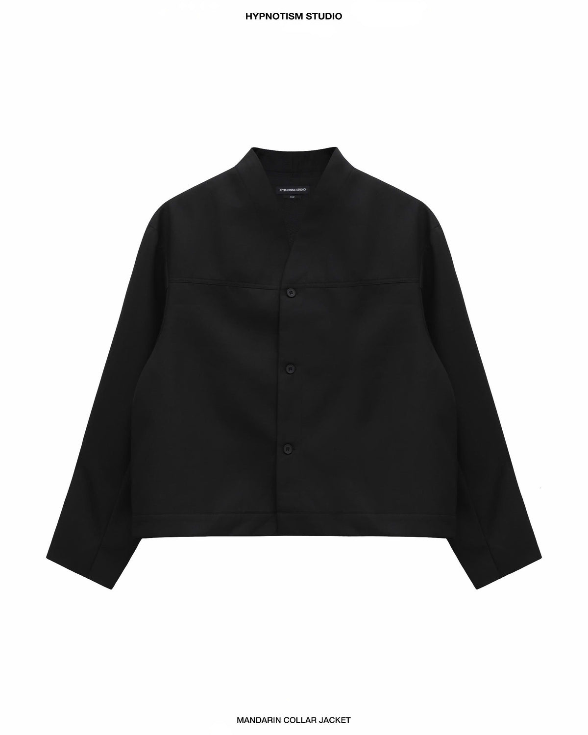 BLACK MANDARIN COLLAR JACKET