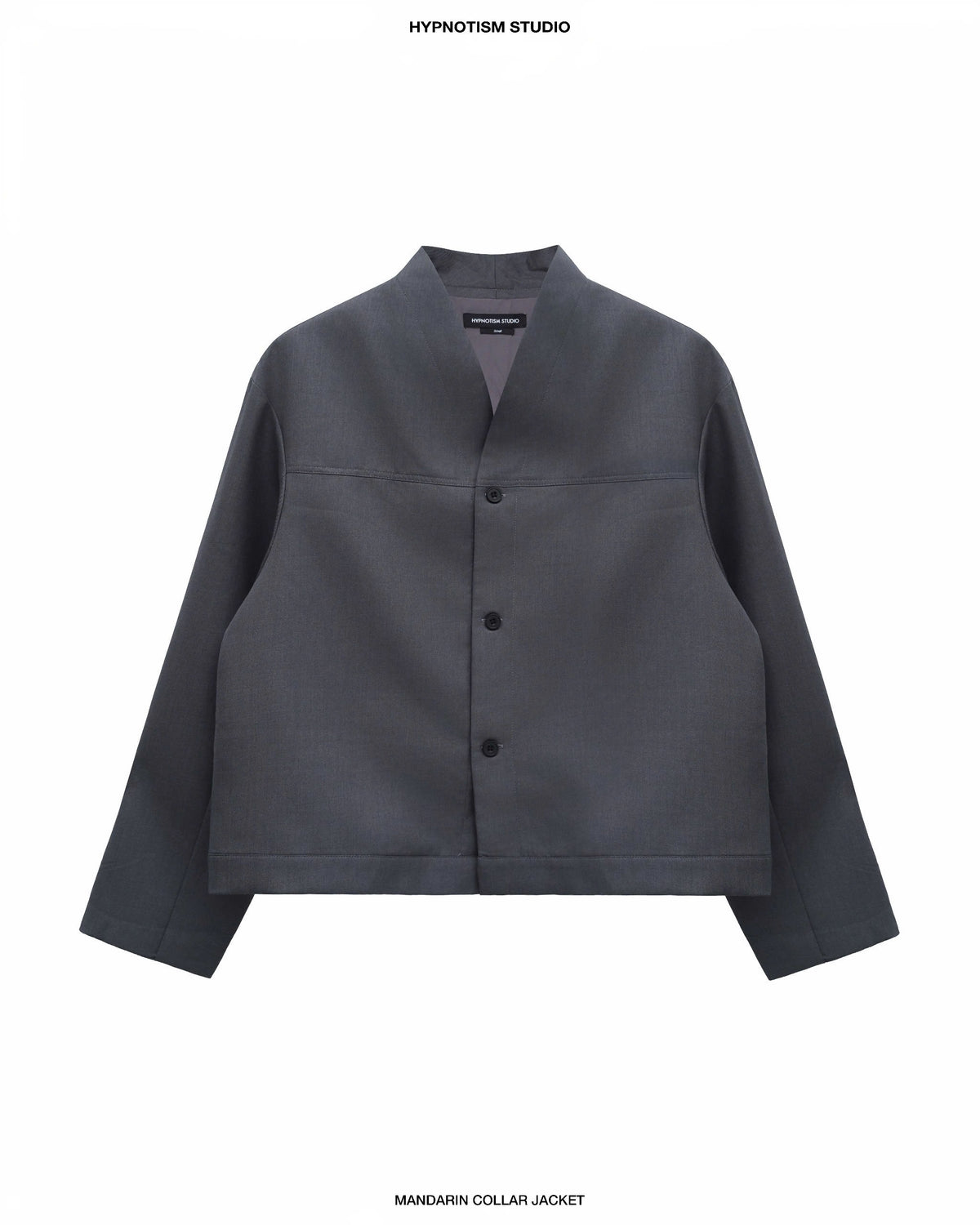 GREY MANDARIN COLLAR JACKET