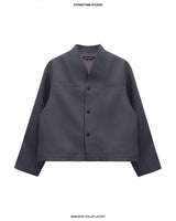 GREY MANDARIN COLLAR JACKET