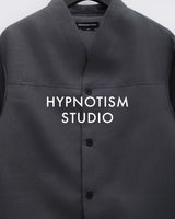 GREY MANDARIN COLLAR JACKET