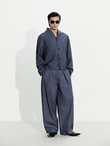 GREY MANDARIN COLLAR JACKET