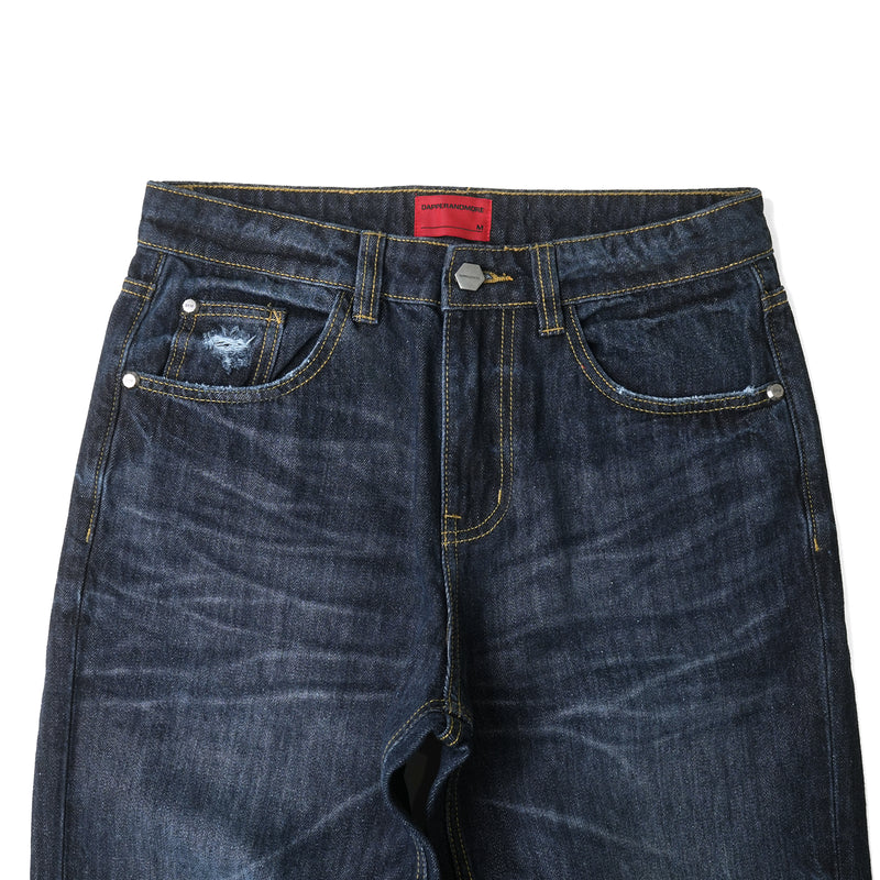 FADED WHISKER REGULAR JEANS/ DARK INDIGO