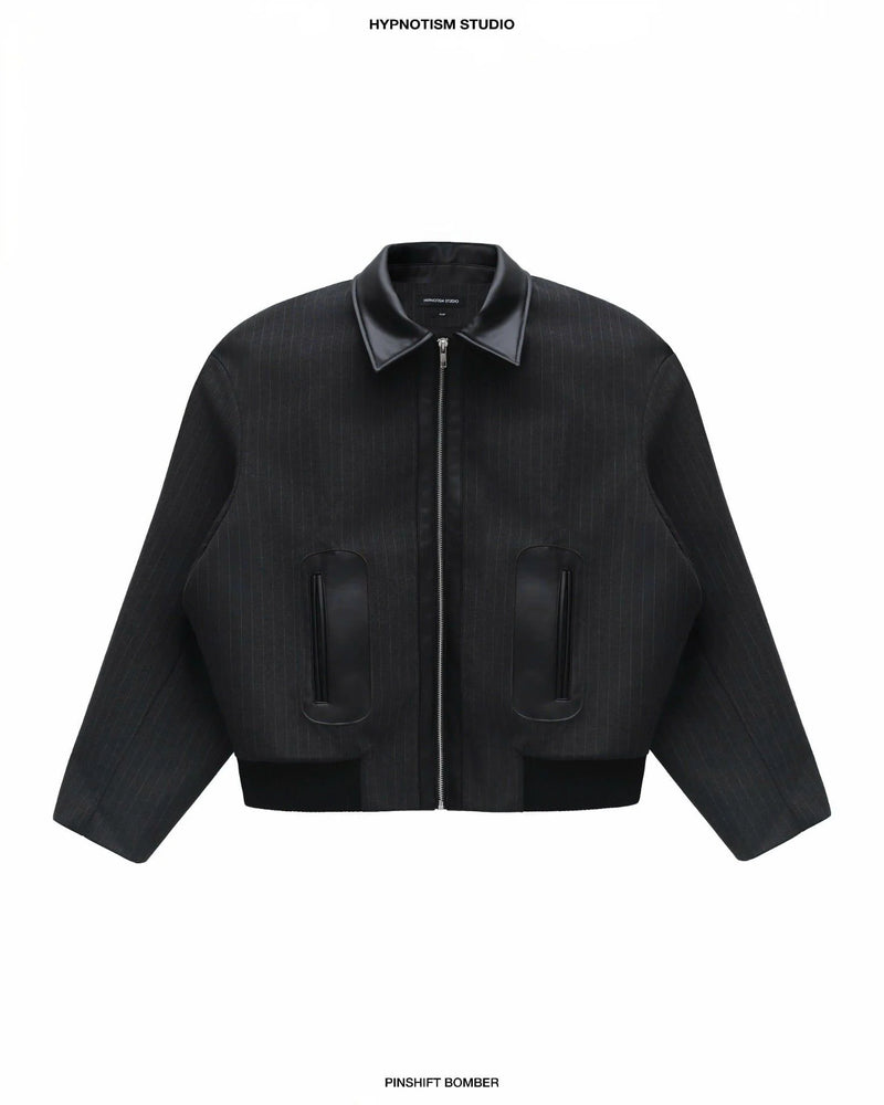 GRAY STRIPED PINSHIFT BOMBER