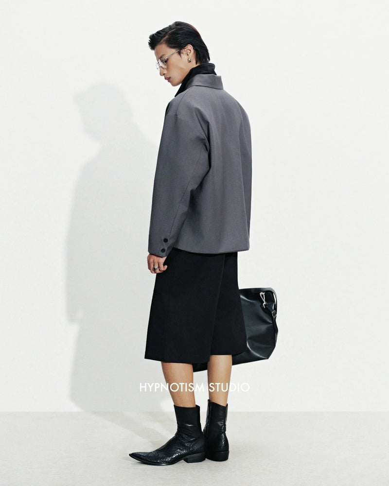 BLACK STAPLE JACKET