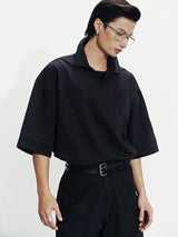 BLACK MARGIN POLO SHIRT