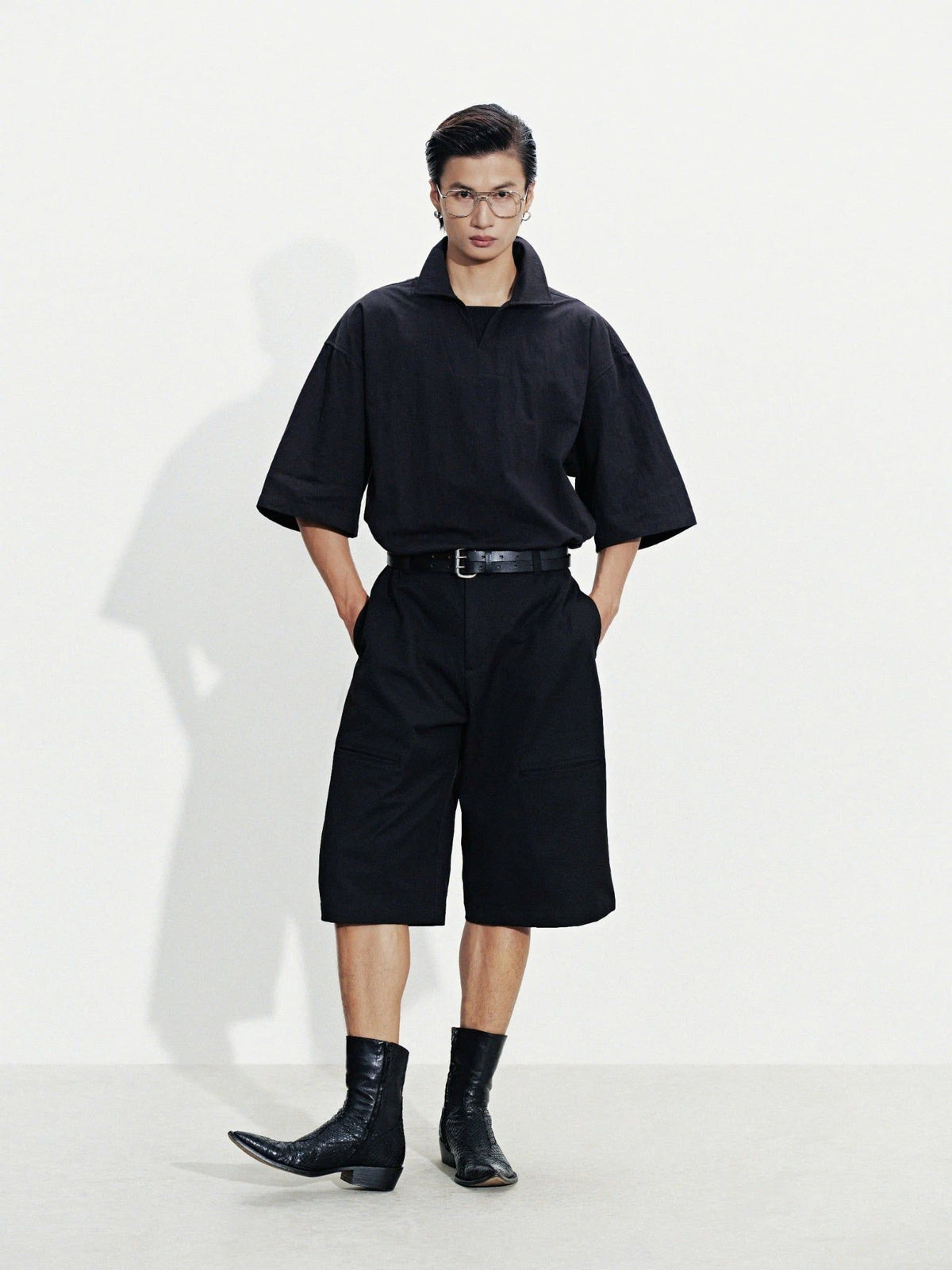 BLACK MARGIN POLO SHIRT