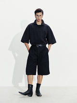 BLACK MARGIN POLO SHIRT