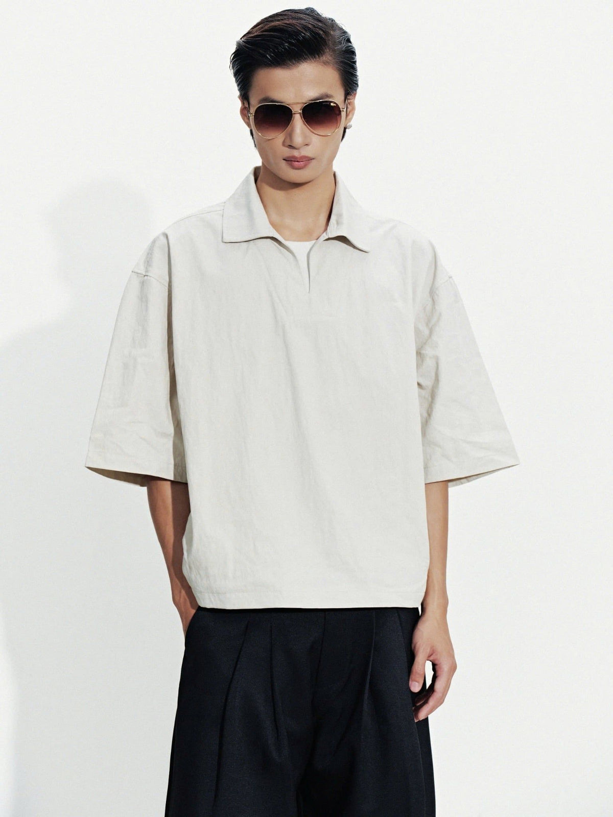 HARBOR GREY MARGIN POLO SHIRT