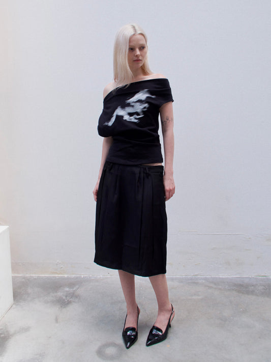 SKIRT:03 - PLEATED SKIRT - BLACK
