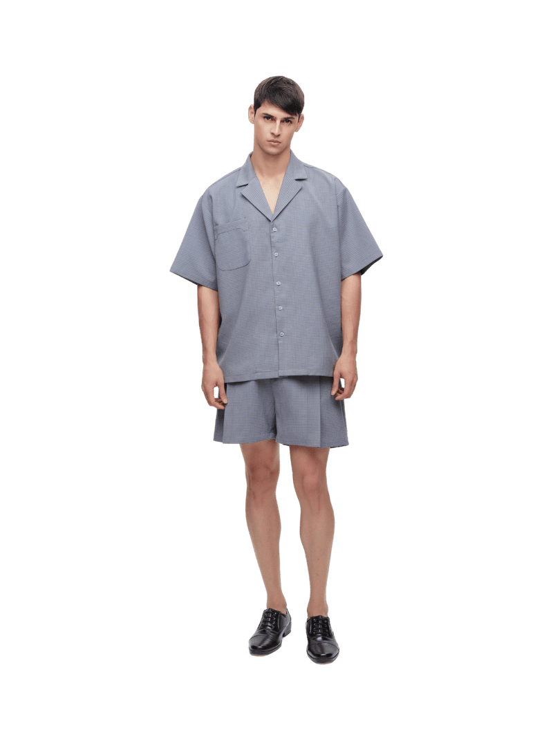 Checked Double Waist Shorts