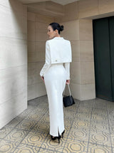 WHITE CROPPED BLAZER