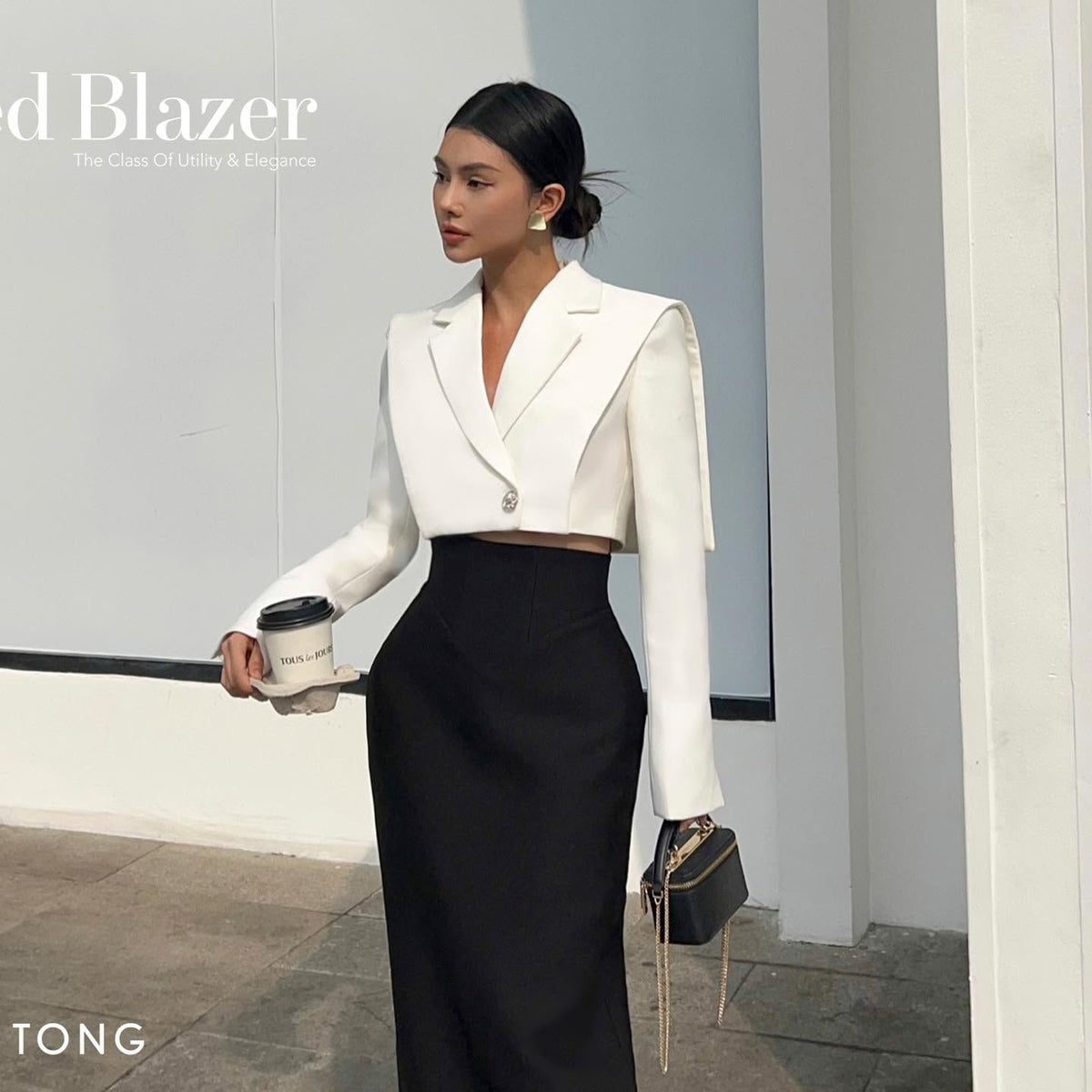 WHITE CROPPED BLAZER