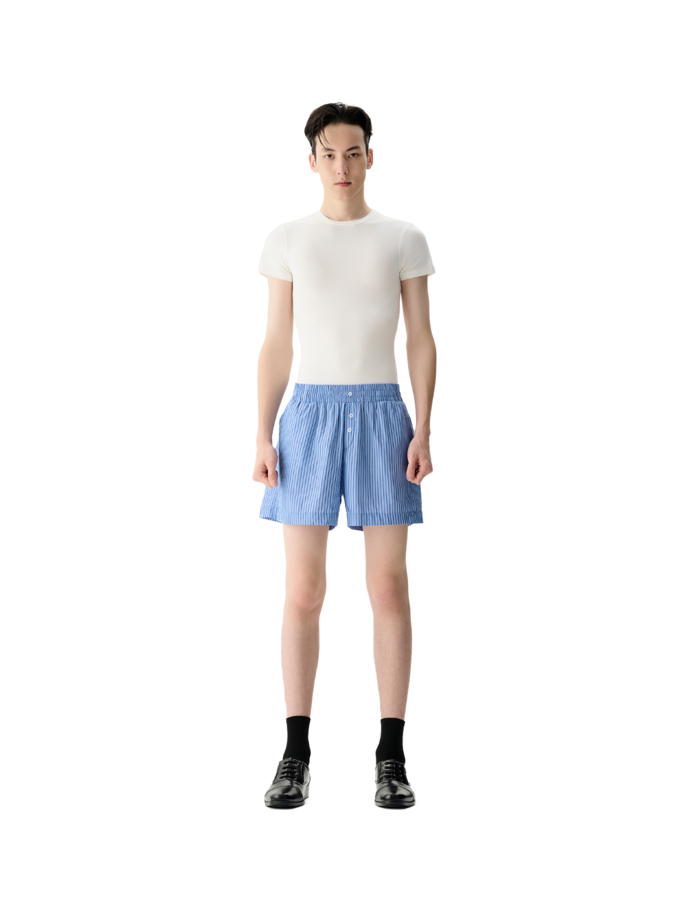 Black Slim Fit Short Sleeve Top