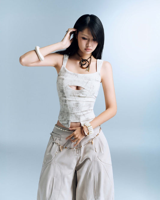 SAIDE TOP (MARBLE WHITE)