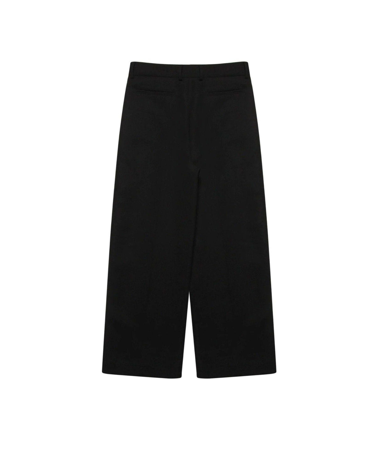 BLACK ROLLING WIDE-LEG TROUSERS