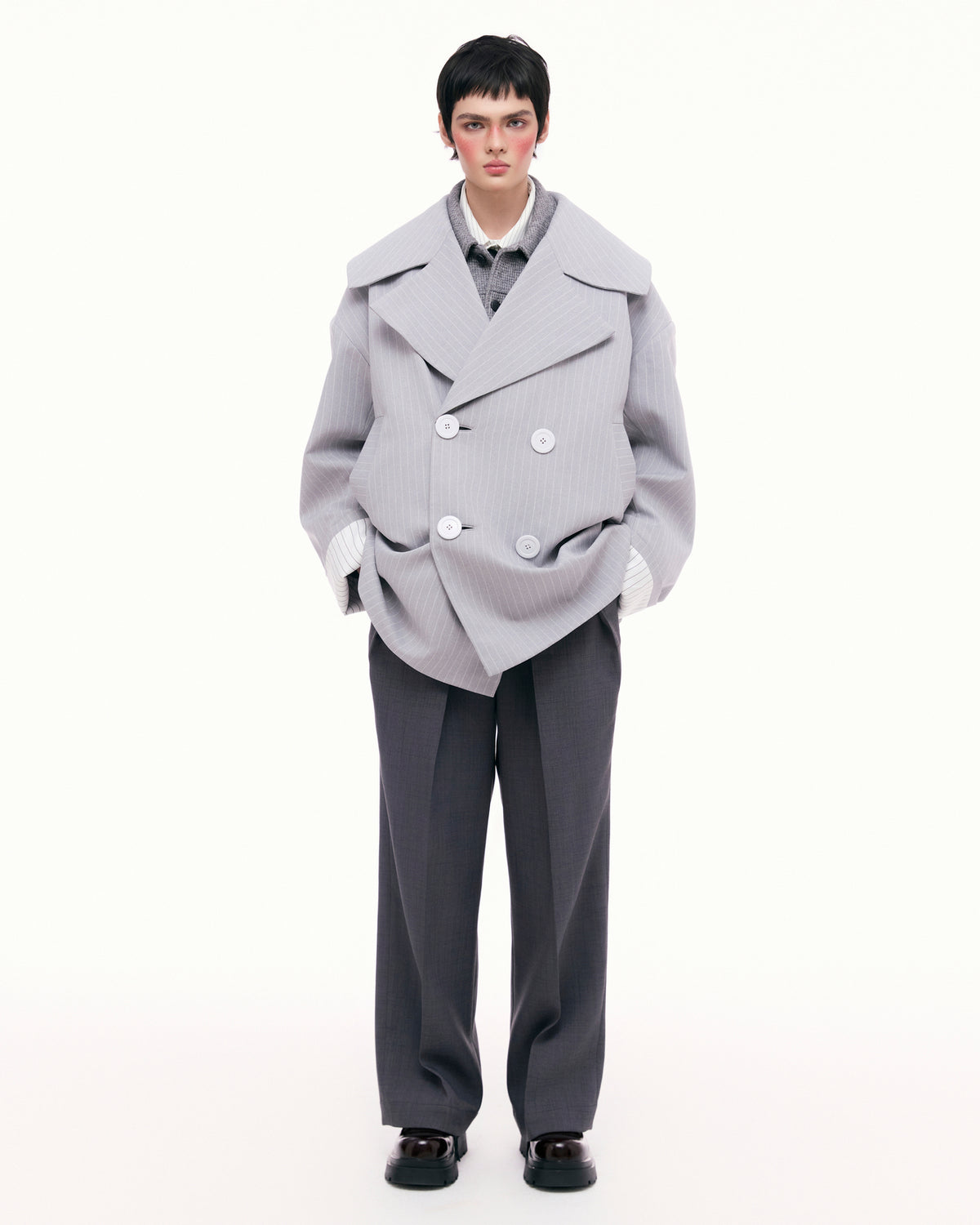 Pinstripe Trench Coat