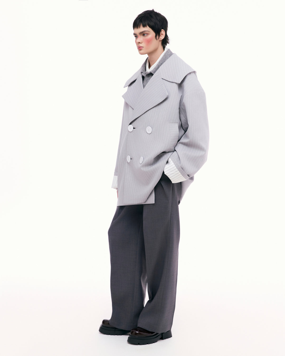 Pinstripe Trench Coat