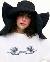 Black Polka Dot Dragon Fruit Bucket Hat